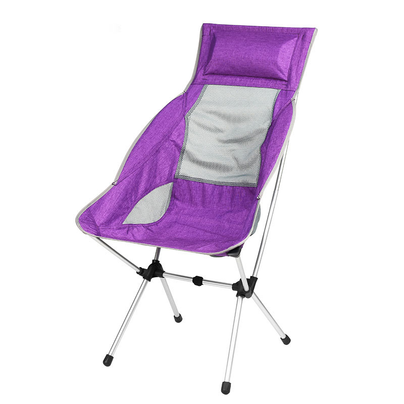 ခေါင်းအုံးပါသော High Back Camping Chair